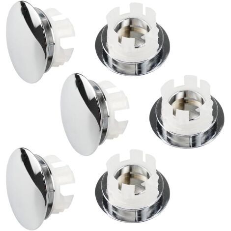Set of 6 sink overflow plugs – Overflow ring for sink – Bathroom kitchen sink hole cover – Easy installation (1/4)
