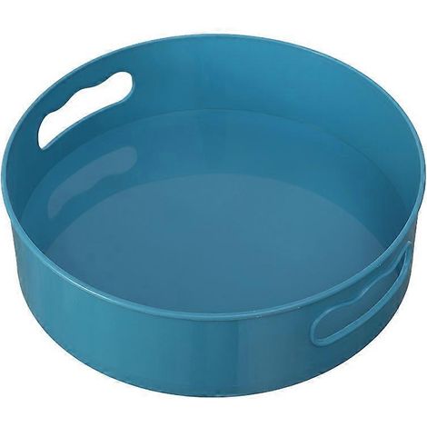 Plateau rotatif multifonction pour cuisine et salle de bain, avec base antidérapante et rotation à 360°, idéal pour ranger vos produits cosmétiques (Bleu - 1 pièce) (1/5)