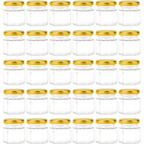 25 bocaux avec couvercle - 150 ml - 6.5 x 6.5 cm -Petits bocaux à confiture avec couvercle à visser, bocal à épices parfait pour faire un cadeau (1/5)