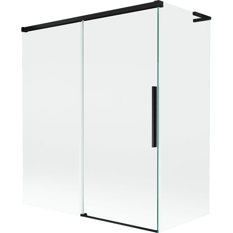 Mexen Rox L paroi de baignoire à 2 battants coulissante 140 + 70 x 150 cm, transparent, noir - 8C9L-140-070-70-00