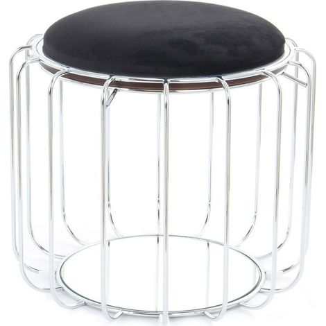 Tavolino e pouf trasformabile Comfortable 110 nero e argento (1/3)