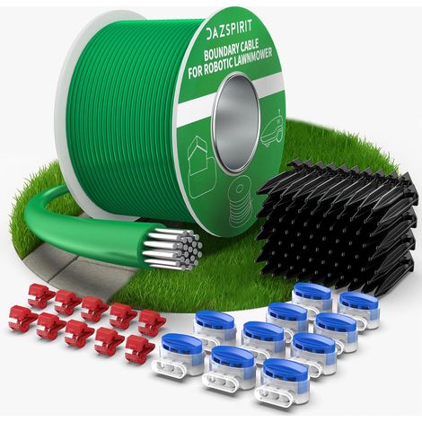 250m Cable Robot Lawn Mower, Lawnmower Wire Peripheral Includes 150 Pegs, 20 Cable Connectors, 10 Terminals Connection, Compatible with Gardena Bosch Husqvarna Worx Honda Robomow (1/5)