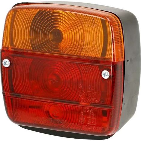 Feu arrière carré universel 12V ou 24V lanterne 4 fonctions 108 x 103mm voiture remorque camion tracteur phare éclairage (1/4)