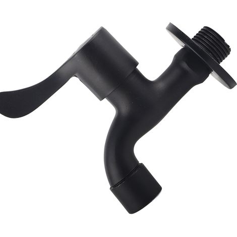 Robinet mural noir 304 Stainless Steel pour lave-linge et lavoir avec valve céramique anti-fuite (1/5)