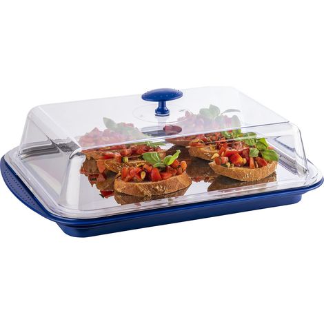 APS Thermo-Set 5 pezzi - Set di vassoi di alta qualità composto da un vassoio robusto, un vassoio in acciaio inossidabile, due accumulatori di raffreddamento e una cappa di freschezza (1/5)