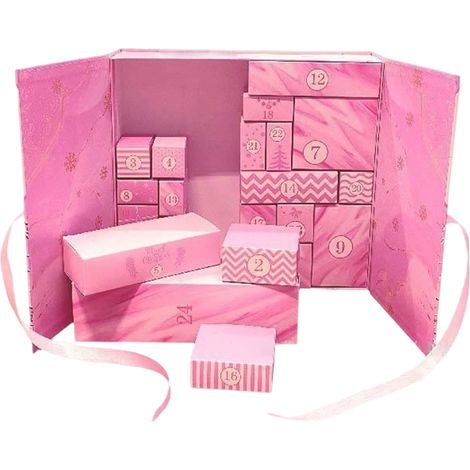 Calendrier De Lavent Vide - 24 Cases À Remplir Soi-même - Carton Rigide Pour Décoration De Noël Et Cadeaux - Format 33x30x8 Cm - 1 Pièce (1/5)