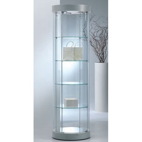 Vetrina Rotonda in Cristallo Temperato - Diametro 57 cm - H 190 cm (1/2)