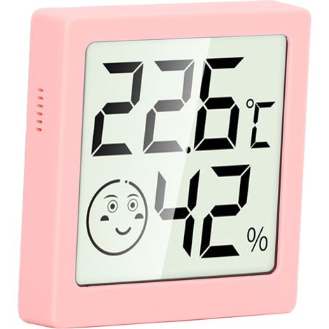 Thermomètre et hygromètre d'ambiance - Mini thermomètre-hygromètre numérique de haute précision pour la maison (rose) (1/5)