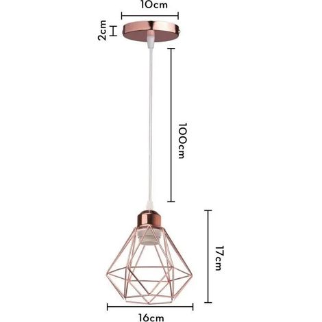 Lampe Suspension en Cage Métal Rose,Lustre de Plafon de Style Edison Suspension Lumianire Industrielle pour Salon Chambre (1/4)