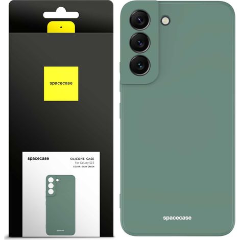Custodia in silicone Spacecase per Galaxy S22, verde scuro (1/5)