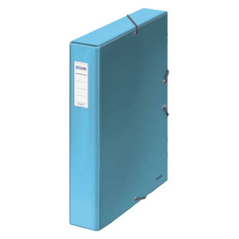 CAJAS DE PROYECTOS CARTÓN FORRADO LOMO DE 5 CM AZUL CLARO CON ETIQUETA 245X350X50 DOHE 10360