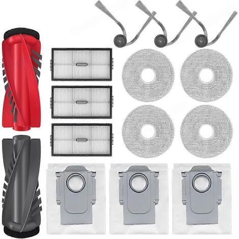 Ersatzteilset kompatibel mit Roborock Saros 20 / S10 MaxV Slim Zubehör: Bürste, Filter, Staubbeutel und Tuch. (1/5)