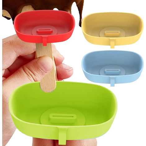 Porte-glaces pour enfants avec manchon en silicone  Support pour glaces et crèmes glacées, plateau pour collations glacées, récupérateur de gouttes, aspire les collations glacées fondues.