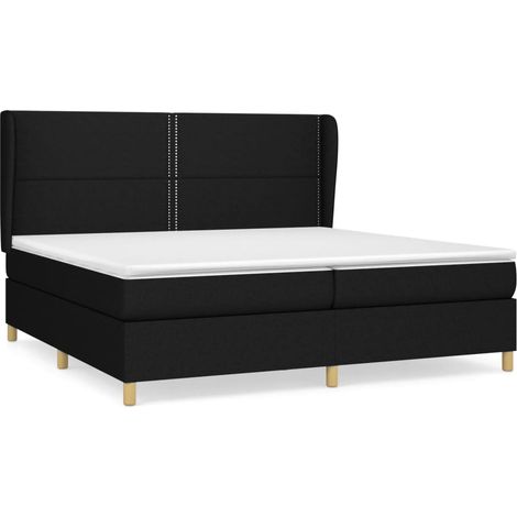 Maison Exclusive - Cama box spring con colchón tela negro 200x200 (1/5)