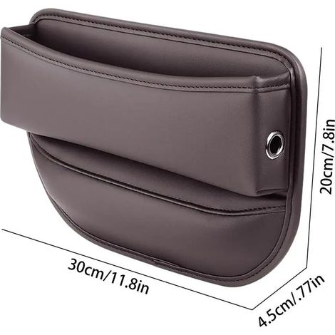 Boîte de rangement en similicuir rouge pour siège auto, compartiment latéral, rangement pour console centrale, support de rangement intérieur (1/5)