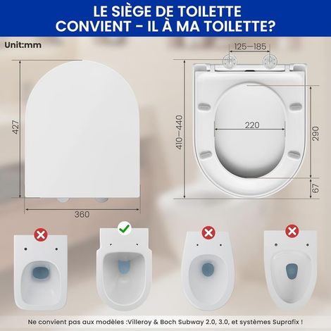 WC-Sitz mit Absenkautomatik, D-förmiges Design, weißer WC-Deckel, WC-Sitz, Familien-WC-Sitz, WC-Sitz mit Absenkautomatik, WC-Sitz mit Schnellverschluss, leicht zu reinigender WC-Sitz – DERW-Serie (1/5)