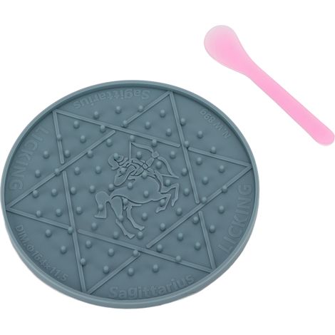 Bac à lécher en silicone pour chien, sûr, doux et facile à nettoyer. Couleur : Gris Sagittaire. (1/5)