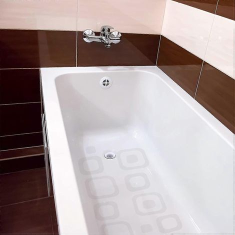 20 autocollants carrés antidérapants pour baignoire (gris) (1/2)