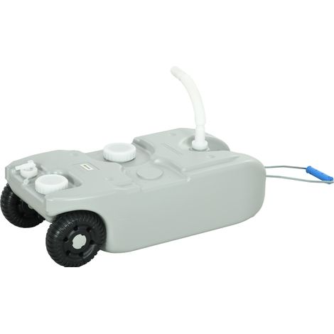 40-Liter-Abwassertank, fahrbar, mit Schlauch, Spritzschutz, HDPE, 37 x 23 x 80 cm, grau
