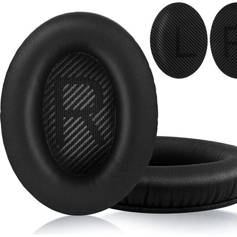 Foam ear cushions for Bose QuietComfort 35 (QC35) and 35 II (QC35 II) headphones, with softer lambskin, noise-isolating foam, and added thickness (1/5)