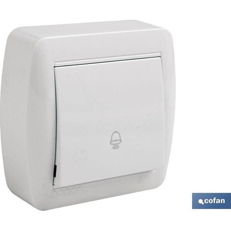 Pulsante campanello da superficie Modello Atlantis 10a Bianco