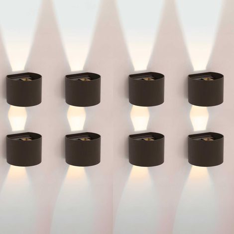 Forlight Axis Round - 8 Apliques de pared Iluminación LED Exterior para Terrazas, Jardines y Balcones ON/OFF 3000K en Sofisticado Color Negro