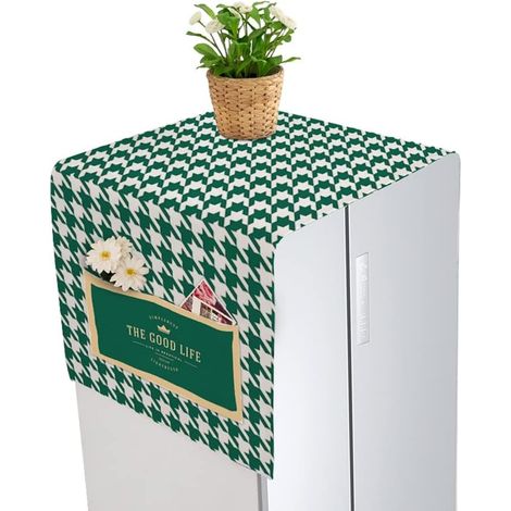 Housse supérieure pour lave-linge, housse supérieure pour sèche-linge, housse anti-poussière pour réfrigérateur, housse verte anti-poussière et anti-huile (1/5)