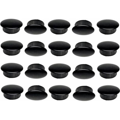 Cyclingcolors – Lot de 20 bouchons plastiques noirs 15mm x 20mm – Capuchons de protection pour vis – Pour fixation dans espaces confinés