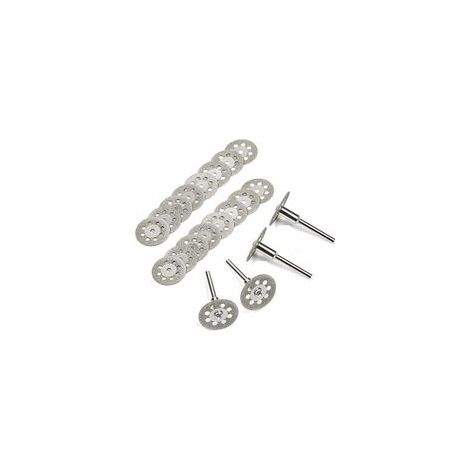Mini dischi diamantati da taglio da 22 mm – Confezione da 20 pezzi + 4 mandrini per utensili rotanti tipo Dremel, ideali per vetro e pietre preziose.