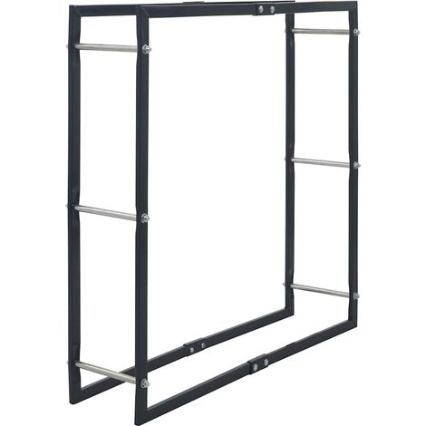 Maison Exclusive - Rastrelliera per Legna da Ardere Nera 100x25x100 cm in Acciaio (1/5)