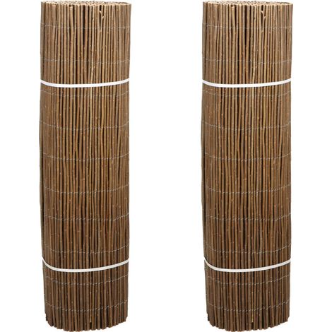 Lot de 2 Brise-Vue en Bois de Saule soit 10 ml x 1 m pour Jardin Balcon Terrasse - Canisse Extérieur Flexible - Livraison gratuite