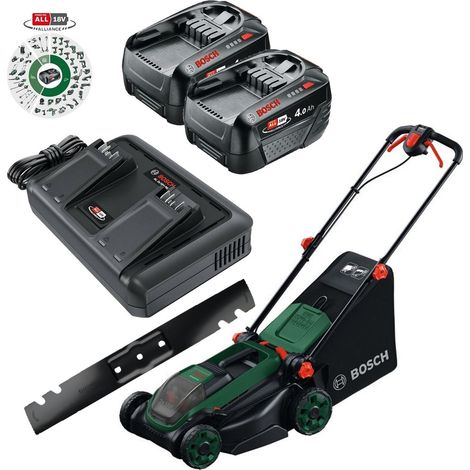 Bosch Rotak 18V2-38 Twin 18v 36v Cordless Lawnmower 32cm 2x 4.0Ah Battery &Blade (1/4)