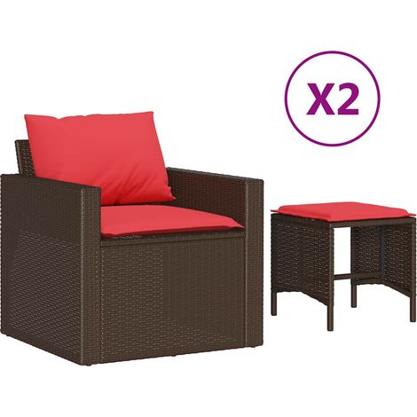 Maison Exclusive - 4-tlg. Garten-Sofagarnitur mit Kissen Braun Po