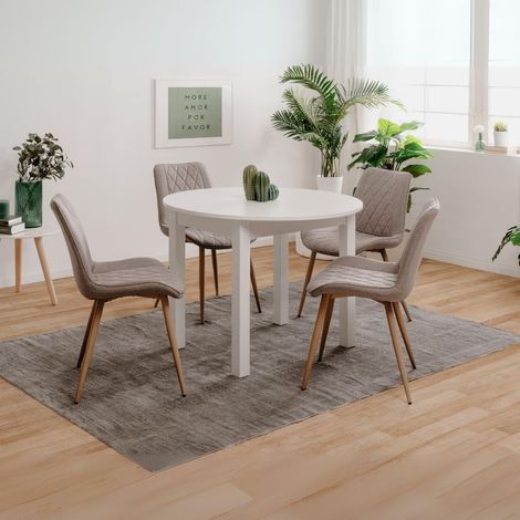 Tavolo rotondo allungabile colore bianco 100x76H cm - Circe (1/5)