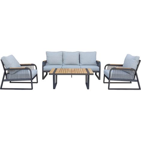 HOME DELUXE Gartenlounge MARABA – Aluminium Moderne & wetterfeste Lounge-Garnitur für Terrasse & Garten Gartenlounge Aluminium, Loungemöbel Set Garten, Outdoor Loungemöbel, (1/5)