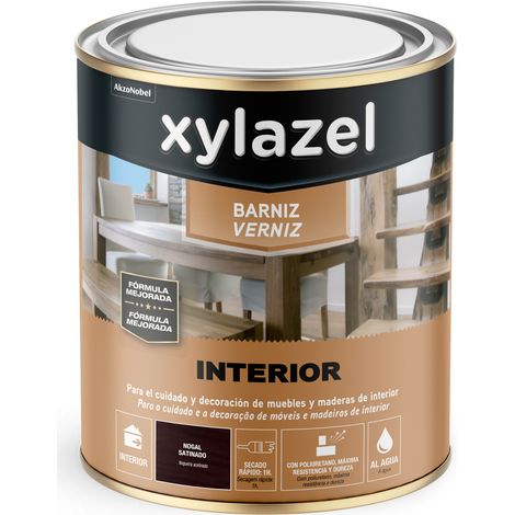 Barniz interior al agua satinado xylazel 750 ml nogal