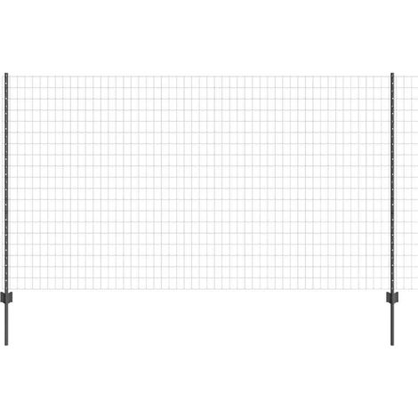 Grillage rouleau, Clôture avec poteaux Gris 1.4 x 10 m Acier (1/5)
