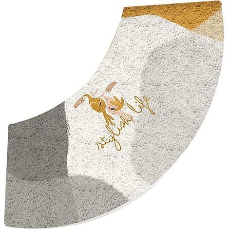 Curved sector-shaped shower mat, 15mm thick, for shower or bathtub.