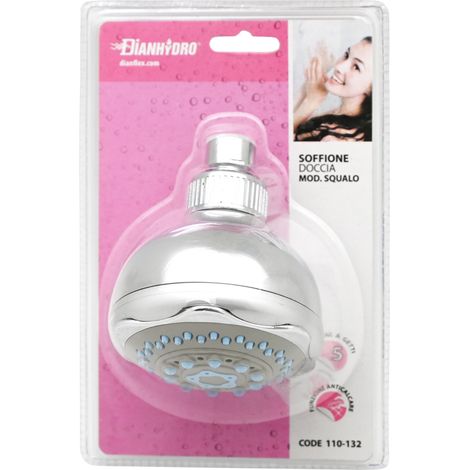 Soffione doccia squalo con snodo zama cromo - diam. 80 mm (1/3)