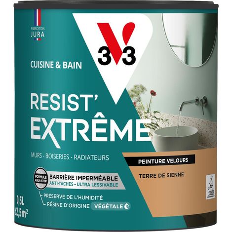 Peinture multi-supports Cuisine & Bain Resist'Extrême® V33 Terre de sienne satin 0,5L