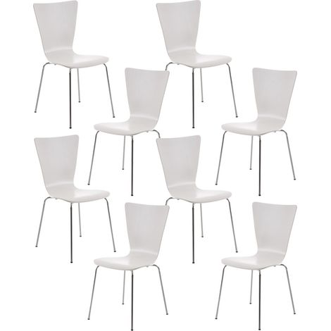 Lot de 8 chaises empilables Aaron Blanc (1/5)
