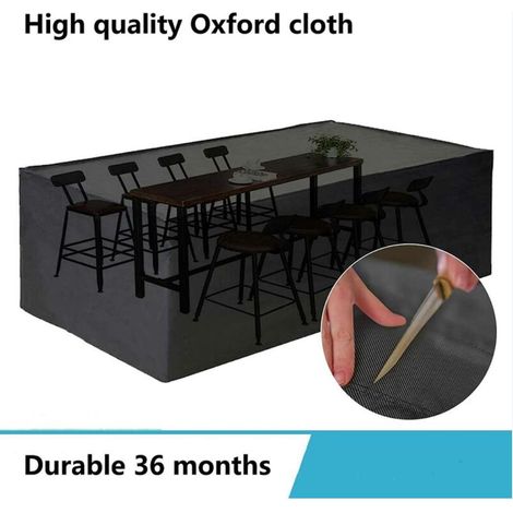 Housse Salon de Jardin 210D Oxford Tissu Housse de Protection pour Mobilier Protection contre la pluie et la poussière, Anti-UV (120x120x74cm, le noir) (1/4)
