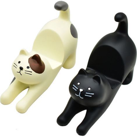 Soporte para teléfono de resina con forma de perezoso, mini soporte de mesa, accesorio decorativo para teléfono con forma de gato, estilo de dibujos animados 3D, portátil y duradero. (1/5)
