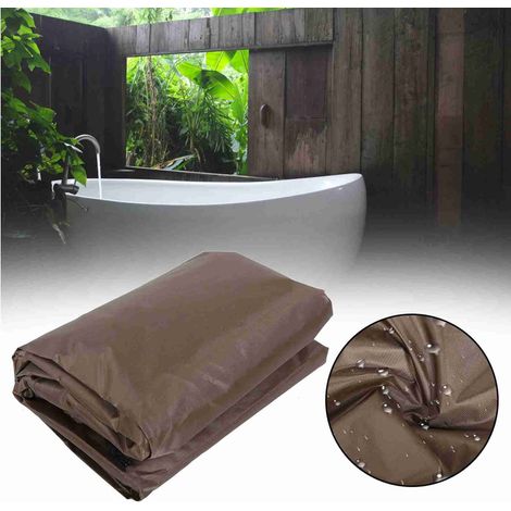 [Outdoor-Whirlpoolabdeckung] ManoMano Wasserdichte quadratische Abdeckung 231x231x30cm 190T Nylon Silberbeschichtung 1 Stück Verschiedene Farben Regendicht Schneedicht Sonnendicht Staubdicht Schützt v (1/5)