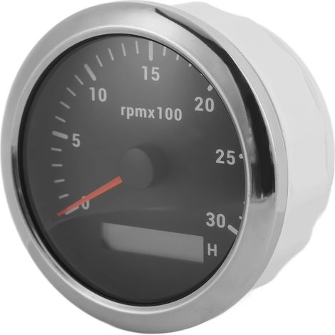 Compteur à aiguille 85mm 0-3000tr/min Rétroéclairage 7 couleurs réglable pour Moteur Voiture Bateau Générateur 9-32V DC Noir (1/5)