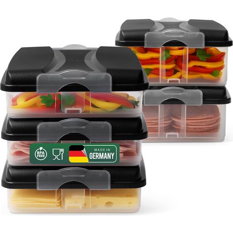 Boîtes de conservation alimentaire Novaliv (3x petites + 2x grandes + 5x couvercles), empilables pour réfrigérateur et congélateur, ensemble de boîtes