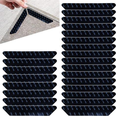 Non-Slip Mat, Rug Grippers, Non-Slip Rug Stickers, Non-Slip Mat, for Hardwood Floors, Rugs and Carpets, Black, 130 x 25 mm (1/4)