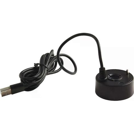 Pulvérisateur de fontaine USB 5V, petit pulvérisateur pour fontaine artificielle de type rocaille, pompe à eau tout-en-un USB 5V, noir. (1/5)