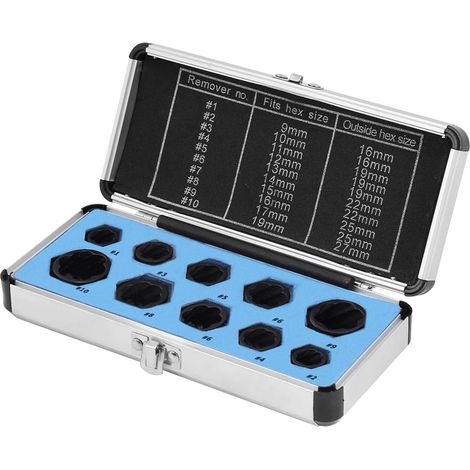 Kit de suppression de boulons, 9-19mm, écrou endommagé, extracteur de boulons, kit d'outils de douille de verrouillage, douille de verrouillage, avec étui de rangement (1/5)