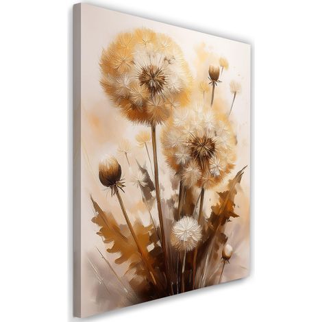 Tableau déco Pissenlits soufflés en sépia 60x90 (1/5)